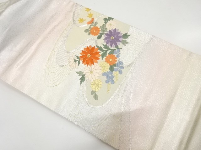 JAPANESE KIMONO / FLOWERS / GRASSES / RUNNING WATER EMBROIDERY NAGOYA 